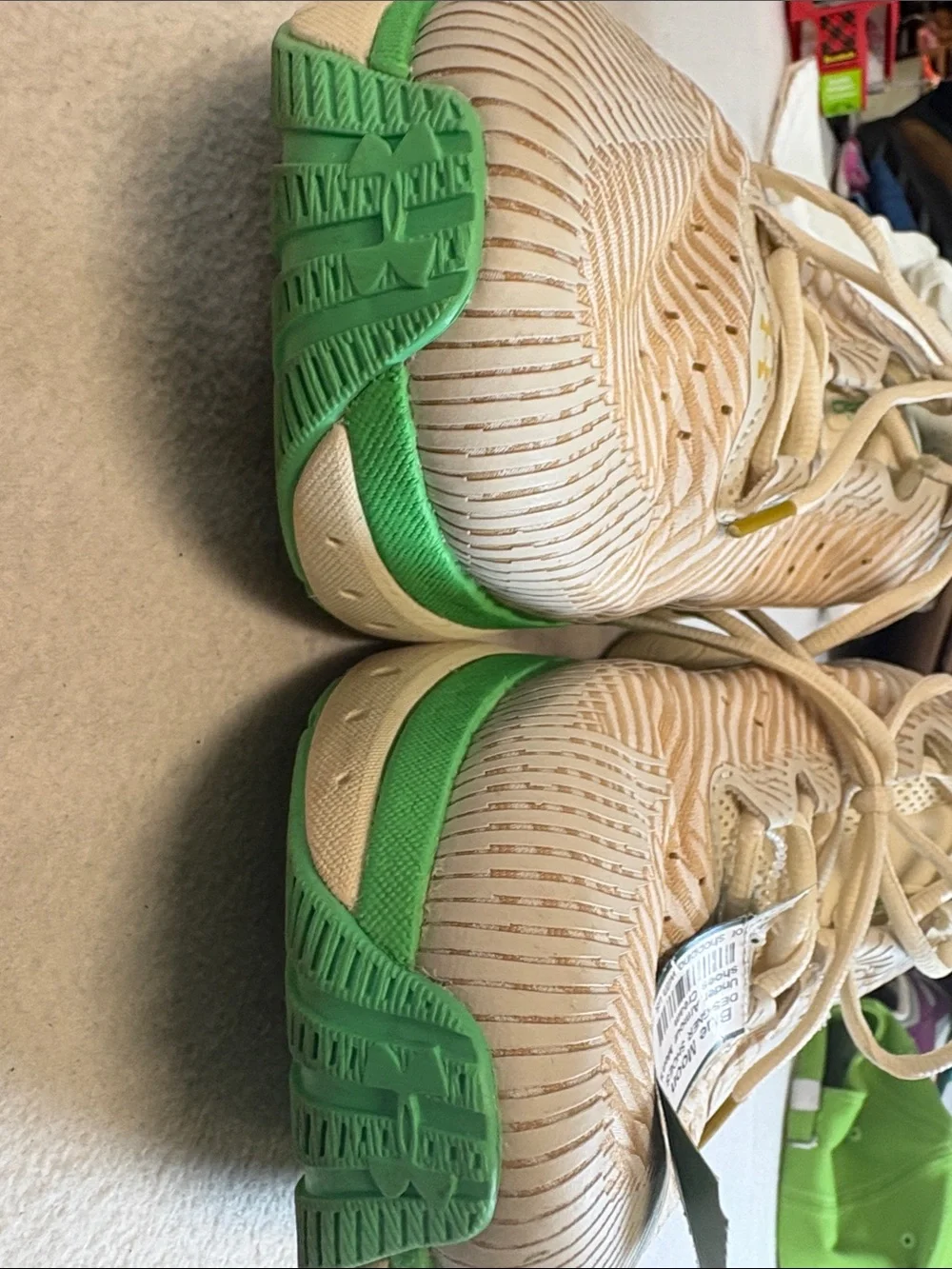 Under Armour White & Green Performance Running Sneakers